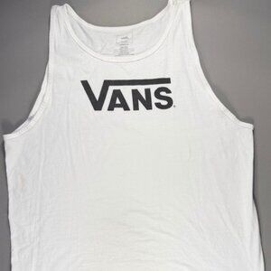Van's Logo Graphic White Tank Top Size XXL Men's